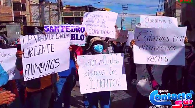 COMEDORES POPULARES PROTESTAN POR FALTA DE ALIMENTOS