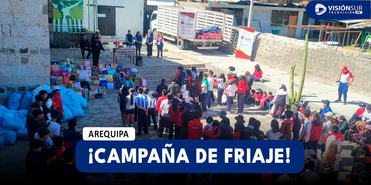 AREQUIPA: ENTREGAN MÁS DE 2 TONELADAS DE PRODUCTOS DE PRIMERA NECESIDAD EN CAMPAÑA DE FRIAJE EN CHIGUATA