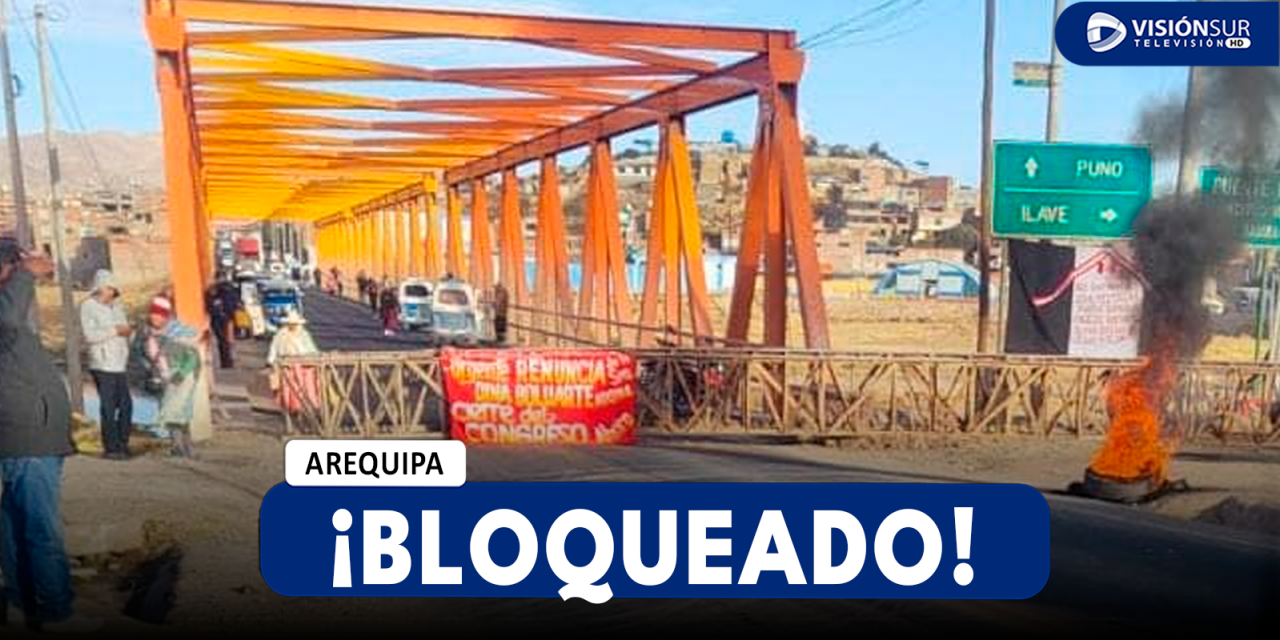 AREQUIPA: POBLADORES BLOQUEAN EL PUENTE EL COLLAO EN ILAVE Y GENERA GRAN MOLESTIA ENTRE CONDUCTORES