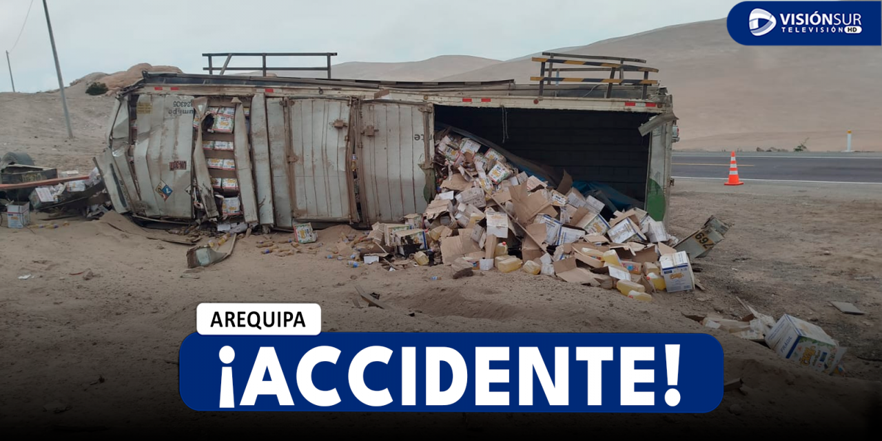 AREQUIPA: CAMIÓN SE DESPISTA EN LA PROVINCIA DE CAMANÁ DEJANDO UNA PERSONA HERIDA Y DAÑOS MATERIALES