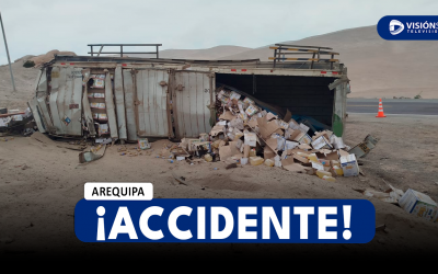 AREQUIPA: CAMIÓN SE DESPISTA EN LA PROVINCIA DE CAMANÁ DEJANDO UNA PERSONA HERIDA Y DAÑOS MATERIALES