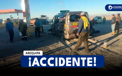 AREQUIPA: CAMIÓN IMPACTÓ CONTRA MINIVAN EN GRIFO UBICADO EN EL SECTOR DE SAN JOSÉ DE LA JOYA