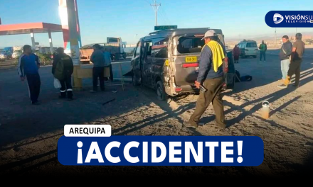 AREQUIPA: CAMIÓN IMPACTÓ CONTRA MINIVAN EN GRIFO UBICADO EN EL SECTOR DE SAN JOSÉ DE LA JOYA