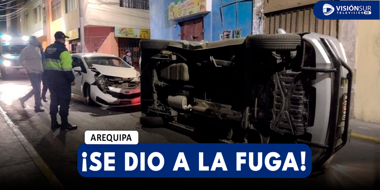 AREQUIPA: FUERTE CHOQUE SE REGISTRÓ EN EL CERCADO DE LA CIUDAD QUE DEJÓ A UNA PERSONA HERIDA