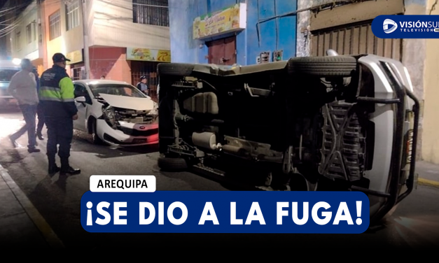 AREQUIPA: FUERTE CHOQUE SE REGISTRÓ EN EL CERCADO DE LA CIUDAD QUE DEJÓ A UNA PERSONA HERIDA