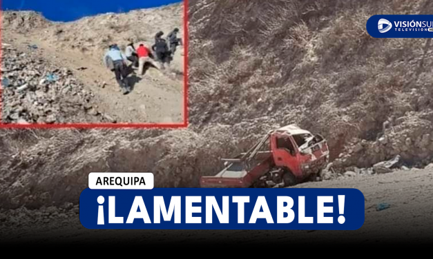 AREQUIPA: PADRE DE FAMILIA PIERDE LA VIDA LUEGO QUE CAMIÓN QUE CONDUCÍA CAYERA A UN ABISMO DE 150 METROS DE PROFUNDIDAD