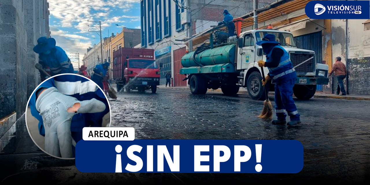 AREQUIPA: TRABAJADORES DE LIMPIEZA PUBLICA PROTESTAS POR LA FALTA DE ENTREGA DE EPPS PARA CUMPLIR SUS LABORES