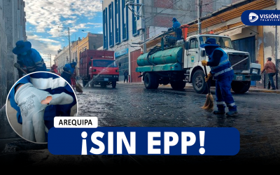 AREQUIPA: TRABAJADORES DE LIMPIEZA PUBLICA PROTESTAS POR LA FALTA DE ENTREGA DE EPPS PARA CUMPLIR SUS LABORES