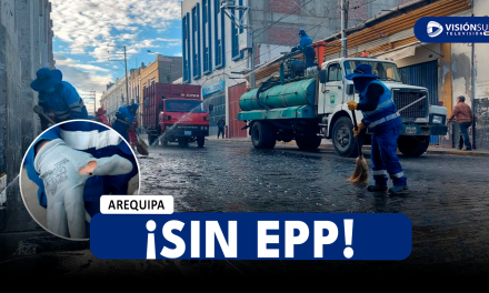 AREQUIPA: TRABAJADORES DE LIMPIEZA PUBLICA PROTESTAS POR LA FALTA DE ENTREGA DE EPPS PARA CUMPLIR SUS LABORES