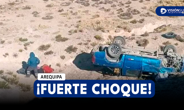 AREQUIPA: CHOQUE ENTRE CAMIONETA Y CISTERNA DEJA A TRES PERSONAS HERIDAS EN LA VÍA INGRESO A CHIVAY