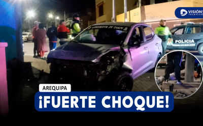 AREQUIPA: VARÓN RESULTA GRAVEMENTE HERIDO TRAS CHOCAR SU AUTO CONTRA UN POSTE EN ALTO SELVA ALEGRE