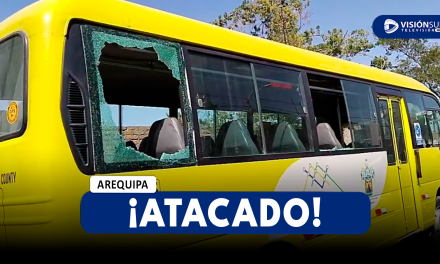 AREQUIPA: BUS DE LA EMPRESA TRANSCAYMA ES ATACADA CON PIEDRAS POR UN MENOR DE EDAD A LA ALTURA DE SENASA