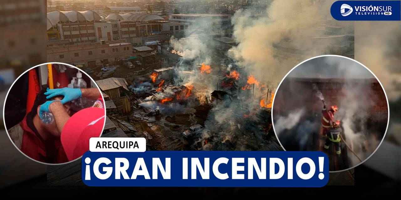 AREQUIPA: FUERTE INCENDIO SE REGISTRÓ EN AL AV. JESÚS DONDE DEJÓ UN BOMBERO HERIDO Y VARIOS CIVILES AFECTADOS