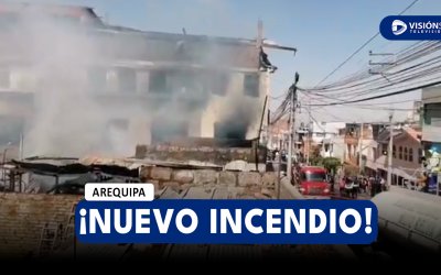 AREQUIPA: NUEVO INCENDIO SE REGISTRA EN UN TALLER UBICADO EN LA CALLE CALVARIO EN EL DISTRITO DE MIRAFLORES