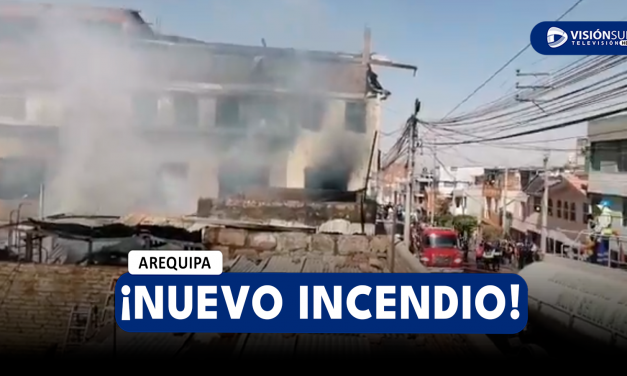 AREQUIPA: NUEVO INCENDIO SE REGISTRA EN UN TALLER UBICADO EN LA CALLE CALVARIO EN EL DISTRITO DE MIRAFLORES