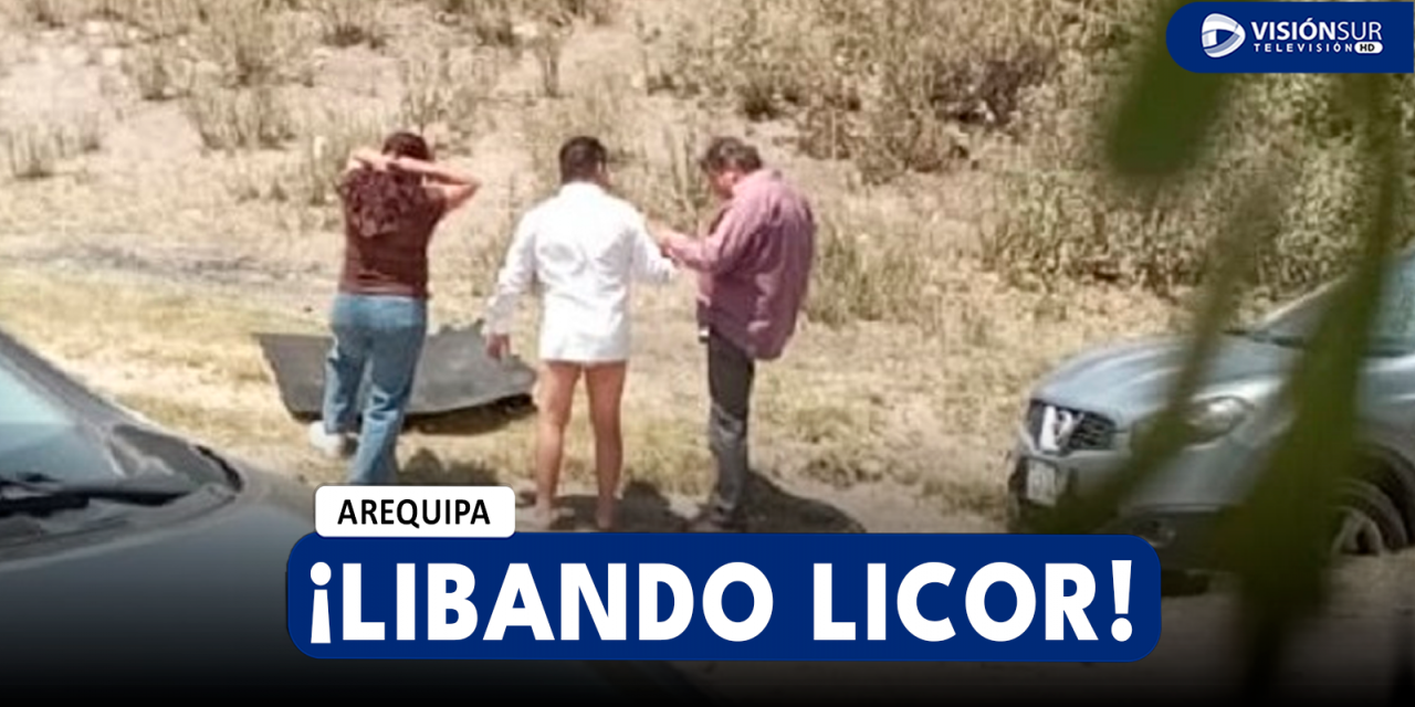 AREQUIPA: CAPTAN A TRABAJADORES DE LA GERESA LIBANDO LICOR EN LA ZONA DE YUMINA CON UNA CAMIONETA OFICIAL