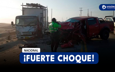 NACIONAL: FUERTE CHOQUE ENTRE UNA CAMIONETA Y UN CAMIÓN DEJO A LOS CONDUCTORES HERIDOS EN YAUCA