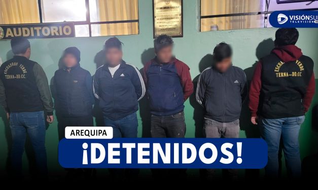 AREQUIPA: DETIENEN A 4 SUJETOS Y ENCUENTRA 14 CELULARES REPORTADOS COMO ROBADOS EN OPERATIVO DEL GRUPO TERNA