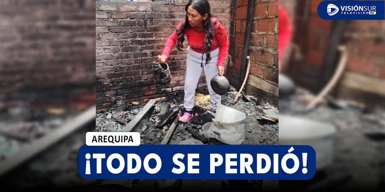 AREQUIPA: MADRE DE FAMILIA JUNTO A SUS TRES HIJAS PIERDEN TODO EN VORAZ INCENDIO EN SACHACA