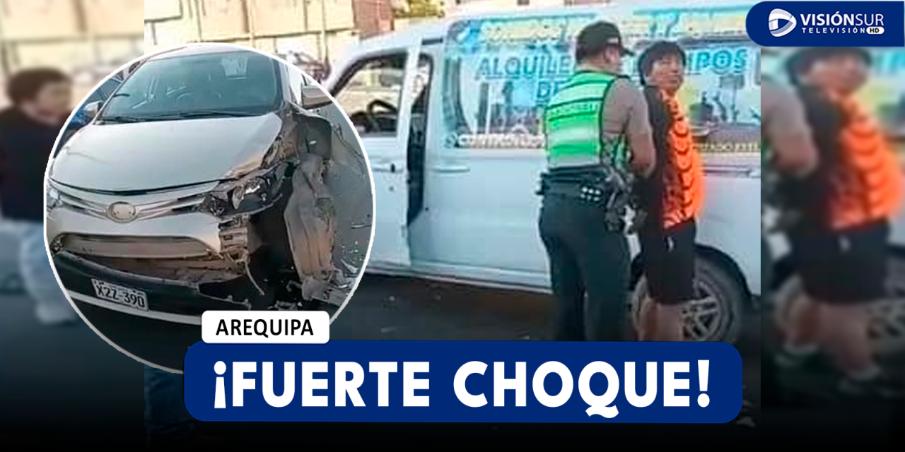 AREQUIPA: DETIENEN A VARÓN QUE CHOCÓ SU COMBI CONTRA UN AUTO EN CONO NORTE Y ESTARÍA EN PRESUNTO ESTADO DE EBRIEDAD