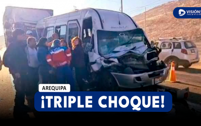 AREQUIPA: TRIPLE CHOQUE SE REGISTRÓ EN EL KILÓMETRO 48 DEJANDO VARIOS HERIDOS QUE FUERON LLEVADOS AL HOSPITAL HONORIO DELGADO