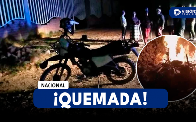 NACIONAL: VECINOS DEL DISTRITO DE SAN MIGUEL QUEMARON LA MOTO DE UN PRESUNTO DELINCUENTE