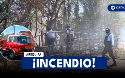 AREQUIPA: INCENDIO SE REGISTRA EN LA RIBERA DEL RIO CHILI EN EL SECTOR DE VALLECITO EN EL CERCADO DE AREQUIPA