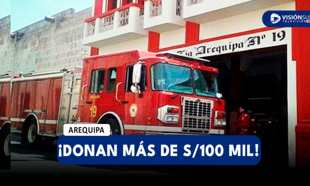 AREQUIPA: DONAN MÁS DE S/100 MIL A LA BENEMÉRITA CENTENARIA COMPAÑÍA DE BOMBEROS AREQUIPA N°19