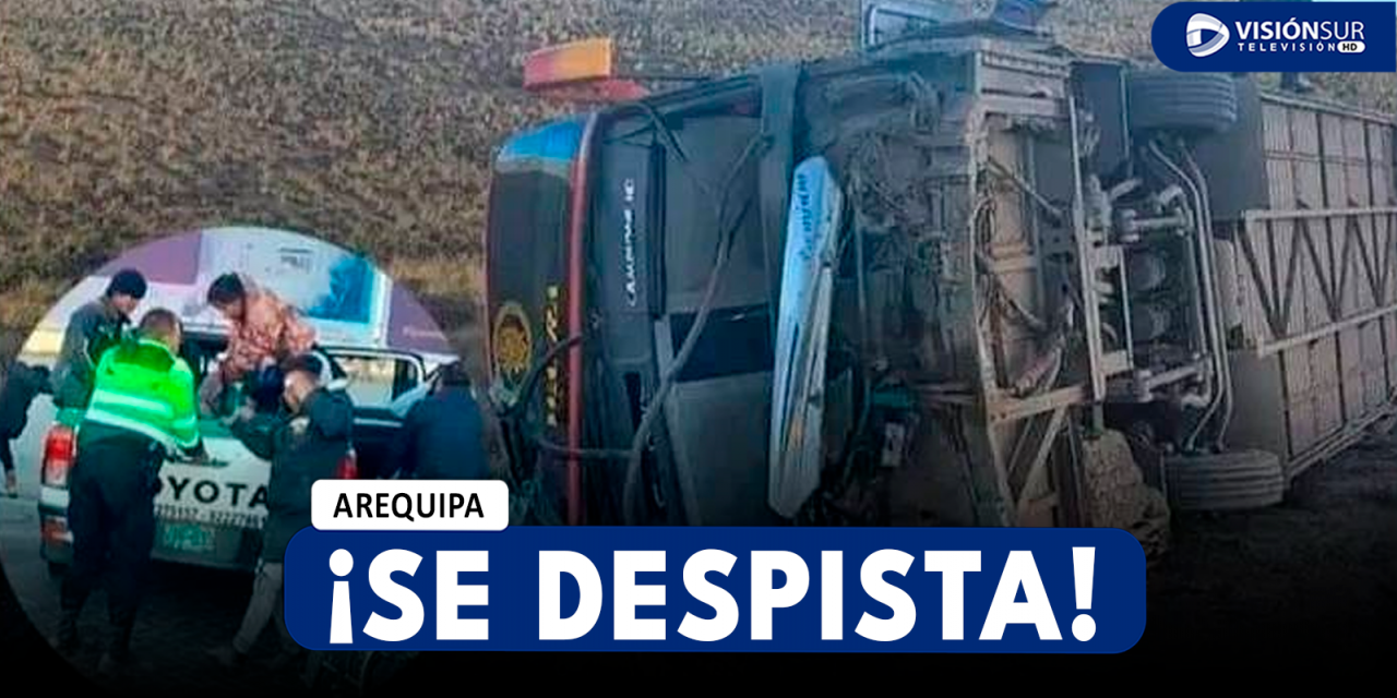 AREQUIPA: BUS SE DESPISTA EN LA VÍA YURA – AREQUIPA Y DEJA VARIOS HERIDOS