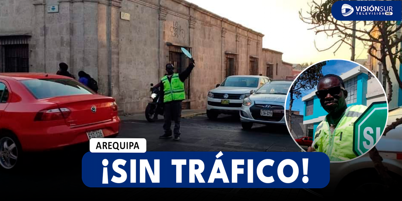 AREQUIPA: COLOMBIANO SE GANA LA VIDA COMO “POLICÍA DE TRÁNSITO” EN LA ESQUINA DE UGARTE Y BOLÍVAR