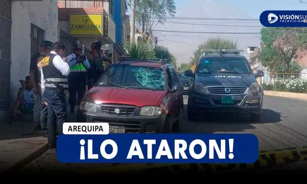 AREQUIPA: EMPRESARIOS CANSADOS DE EXTORCIONES CAPTURARON A UN PRESUNTO EXTORSIONADOR Y LO ATARON A UN POSTE