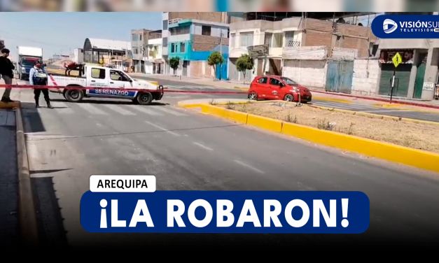 AREQUIPA: DELINCUENTES ARMADOS ROBAN CAMIONETA EN EL INGRESO DE PERUARBO A PLENA LUZ DEL DÍA