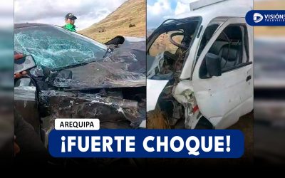 AREQUIPA: FUERTE CHOQUE ENTRE MINIVAN Y TRACTOR DEJA AL MENOS 8 PERSONAS HERIDAS EN LA VÍA AREQUIPA – JULIACA