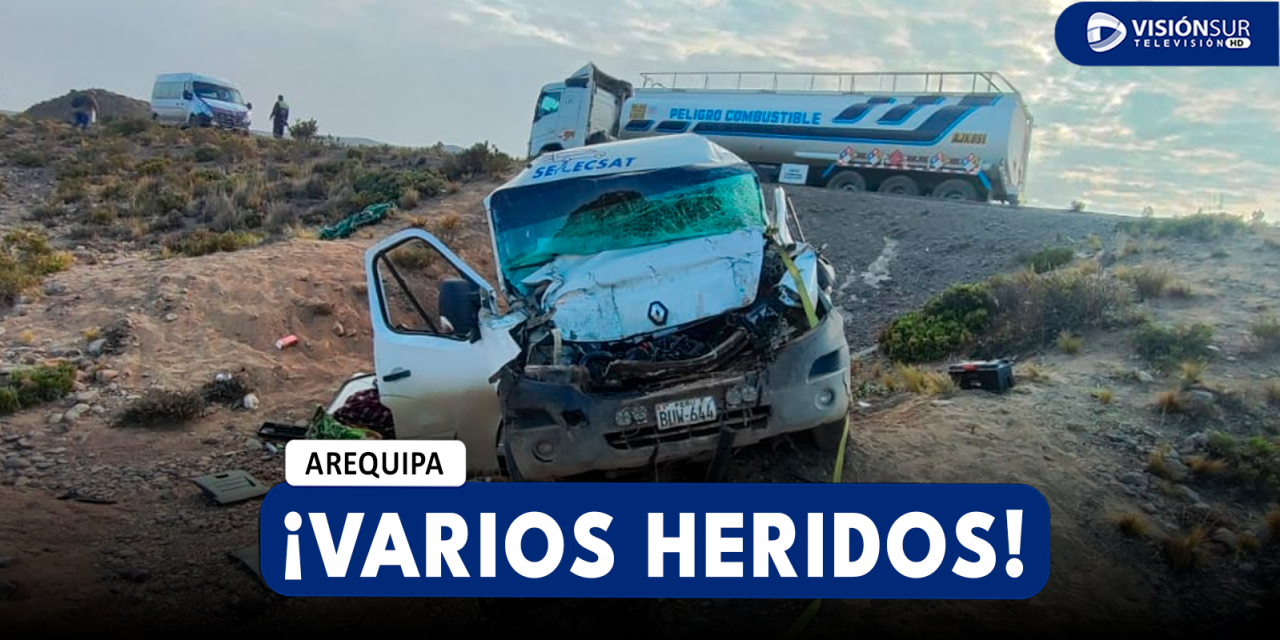 AREQUIPA: DOS MINIVANS IMPACTAN EN LA VÍA AREQUIPA – PUNO Y DEJA VARIOS HERIDOS