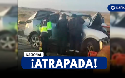 NACIONAL: PAREJA DE ESPOSOS SE ACCIDENTA EN LA PANAMERICANA NORTE Y UNA MUJER QUEDA ATRAPADA