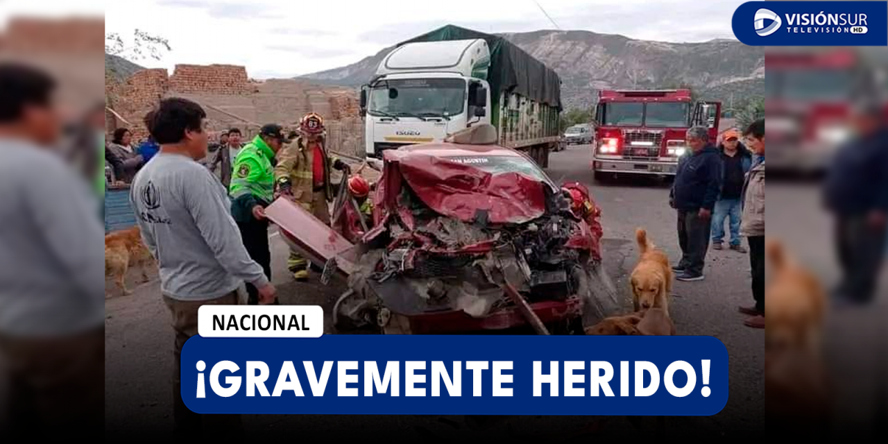 NACIONAL: UNA PERSONA QUEDA GRAVEMENTE HERIDA TRAS IMPACTAR SU VEHÍCULO CONTRA UN CAMIÓN EN HUAYLLAPAMPA