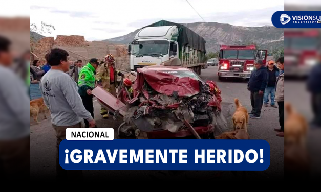 NACIONAL: UNA PERSONA QUEDA GRAVEMENTE HERIDA TRAS IMPACTAR SU VEHÍCULO CONTRA UN CAMIÓN EN HUAYLLAPAMPA