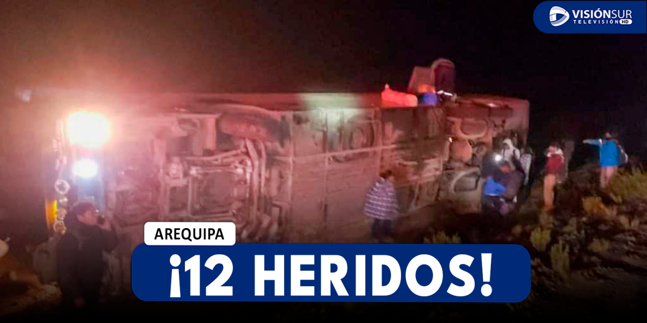 AREQUIPA: BUS QUE SE DIRIGÍA HACIA CUSCO SE DESPISTA Y TERMINA VOLCADO EN IMATA Y DEJA A 12 PERSONAS HERIDAS