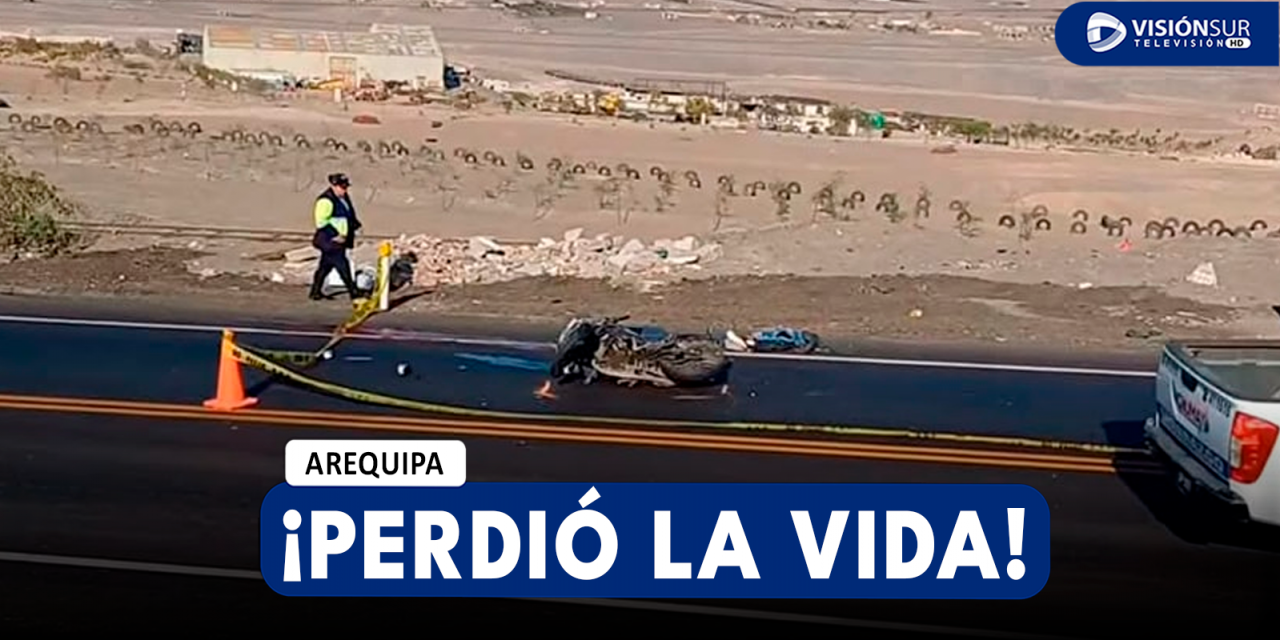 AREQUIPA: UN MOTOCICLISTA PERDIÓ LA VIDA TRAS IMPACTAR SU VEHÍCULO CON UN AUTO QUE SE DIO A LA FUGA EN UCHUMAYO