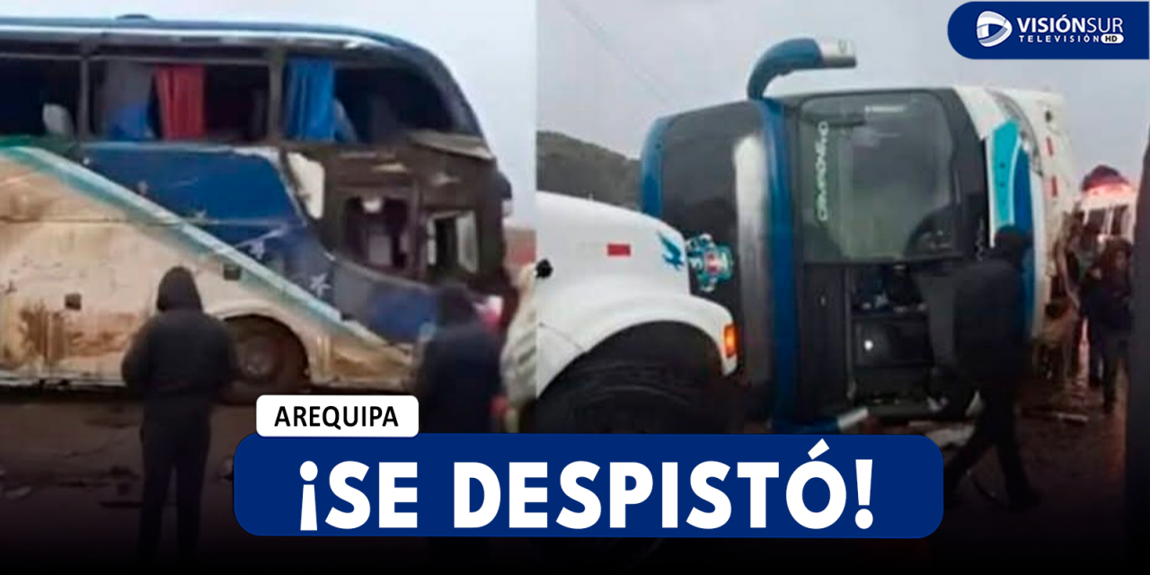 AREQUIPA: BUS INTERPROVINCIAL DE LA EMPRESA COSMOS SE DESPISTA EN YURA Y DEJA VARIOS HERIDOS