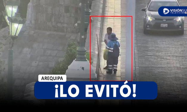 AREQUIPA: TRABAJADORA DE LIMPIEZA PÚBLICA CONVENCE A VARÓN DE NO LANZARSE DEL PUENTE GRAU