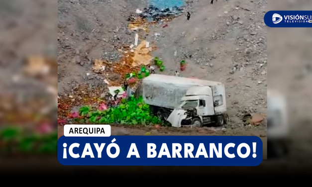 AREQUIPA: CÁMARA FRIGORÍFICA CAYÓ A BARRANCO EN LA VÍA COSTANERA ENTRE CAMANÁ E ISLAY