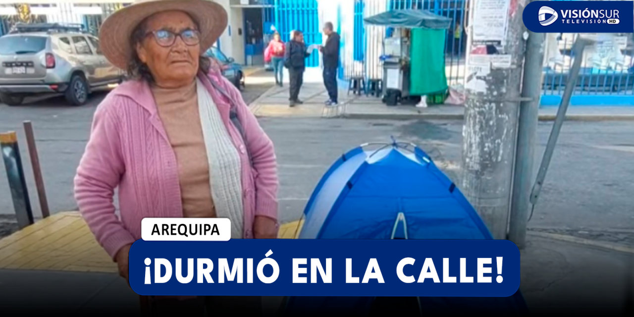 AREQUIPA: ADULTA MAYOR DURMIÓ AFUERA DE LA EMPRESA SEDAPAR DEBIDO A QUE NO ATENDIERAN UNA FUGA QUE TENÍA EN SU CASA