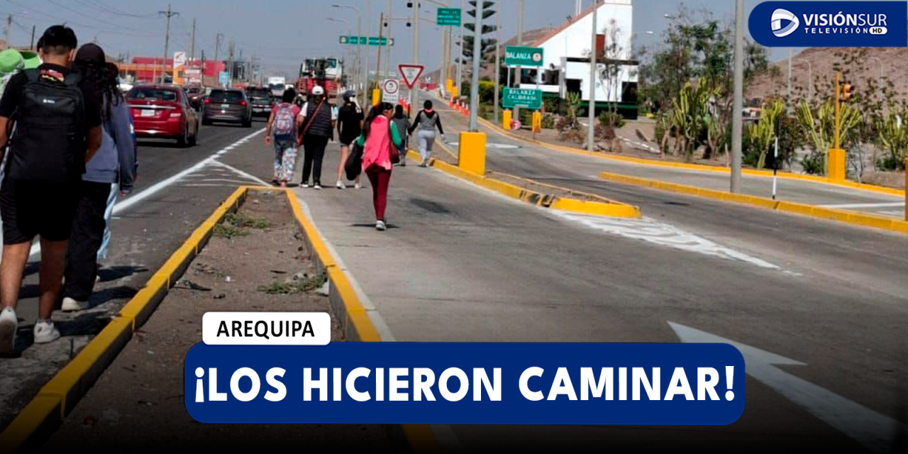 AREQUIPA: PASAJEROS DENUNCIAN QUE MINIVANS LOS HICIERON DESCENDER Y CAMINAR DESDE EL CRUCE DE CERRO VERDE PARA EVITAR OPERATIVO