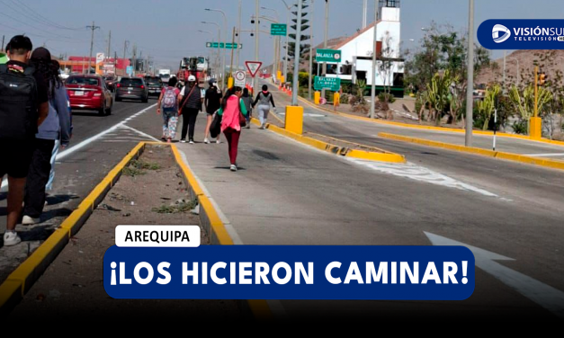 AREQUIPA: PASAJEROS DENUNCIAN QUE MINIVANS LOS HICIERON DESCENDER Y CAMINAR DESDE EL CRUCE DE CERRO VERDE PARA EVITAR OPERATIVO