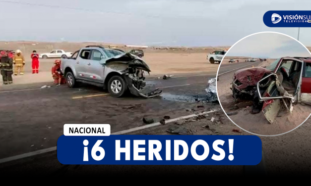 NACIONAL: FUERTE CHOQUE SE REGISTRÓ EN LA VÍA TACNA -ARICA DONDE 6 PERSONAS RESULTARON HERIDAS ENTRE ELLAS UN BEBÉ