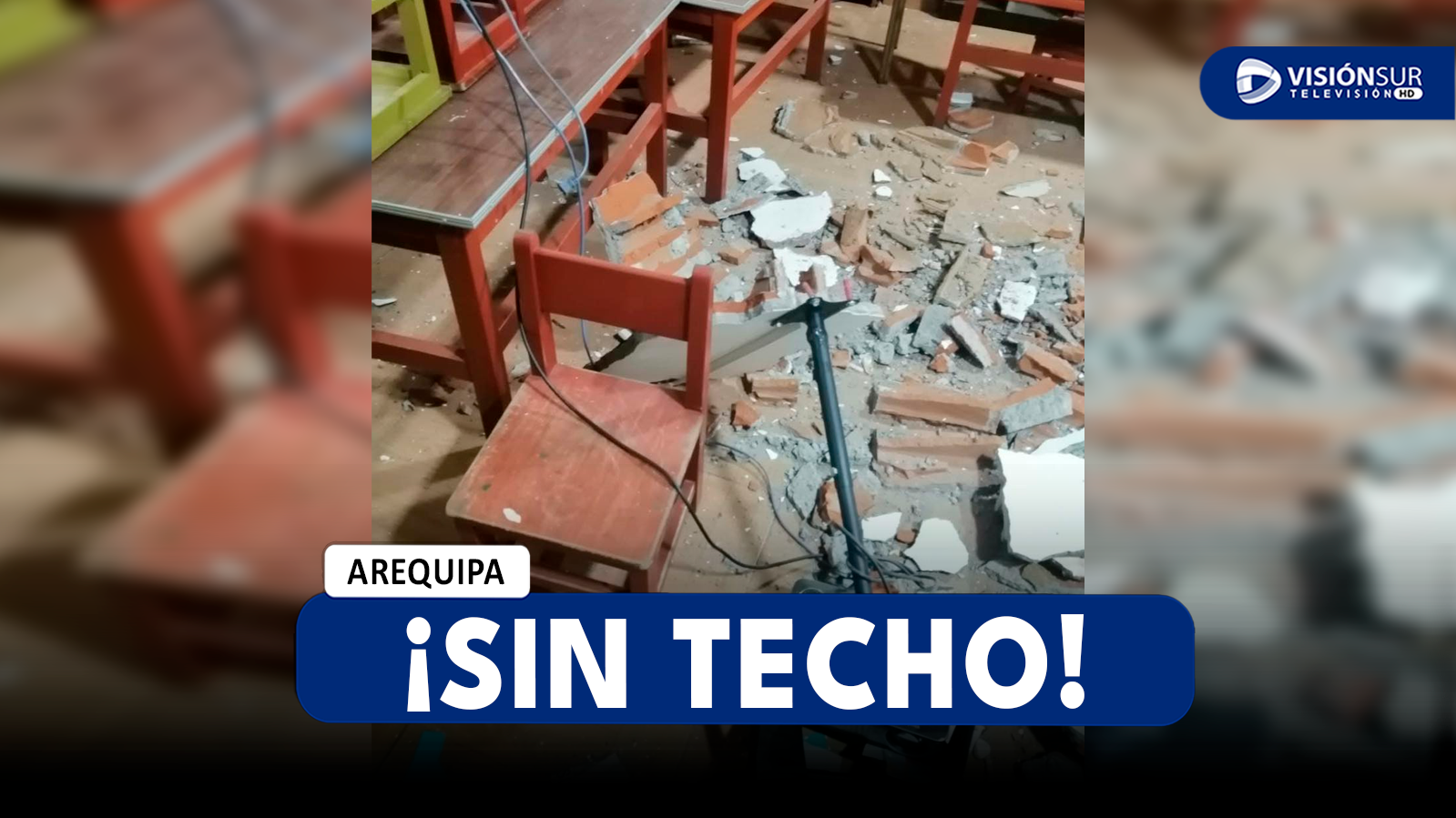 AREQUIPA: TECHO DEL COLEGIO LIVIA BERNAL EN CAYMA CAE Y PADRES DE FAMILIA PIDEN MEJORAS