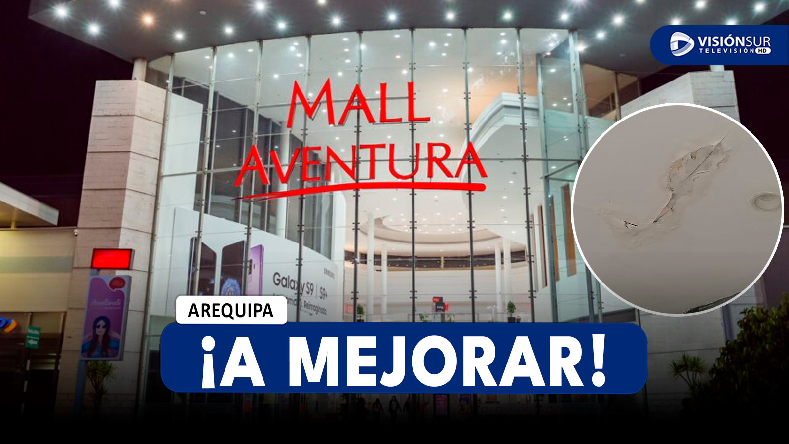 AREQUIPA: INSPECCIONAN EL MALL AVENTURA Y ENCUENTRAN RAJADURAS Y TRABAJADORES CUENTAN QUE CUANDO LLUEVE SE FILTRA EL AGUA