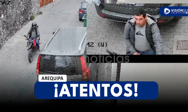 AREQUIPA: CAPTAN EN CÁMARAS A VARÓN A BORDO DE UNA MOTO CON UN CUCHILLO QUE INTENTÓ ASALTAR A JOVEN EN SAN LÁZARO