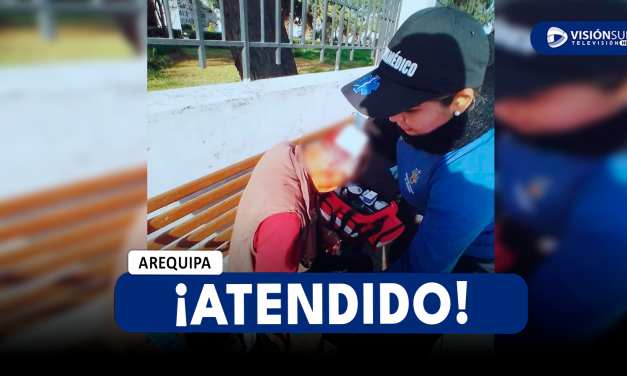 AREQUIPA: ADULTO MAYOR ES ATENDIDO POR UN CORTE EN LA CABEZA Y PIDEN LA PRESENCIA DE SUS FAMILIARES